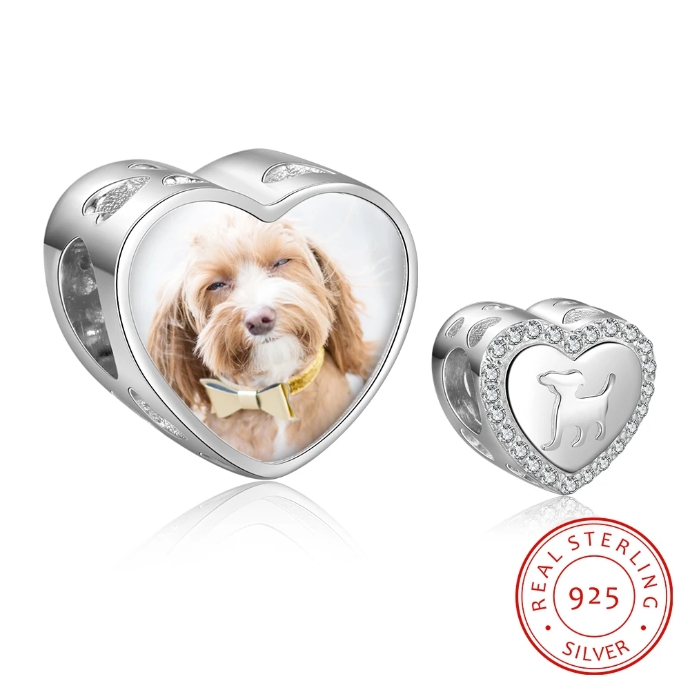 Шарм бусина из серебра 925 пробы в виде сердца|Другие индивидуальные ювелирные