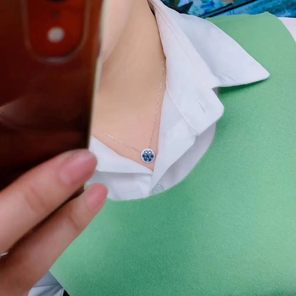 Ожерелье из натурального сапфира новый стиль китайской горной местности серебро