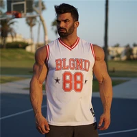 new v neck mens vest gym fitness sleeveless vest casual fitness breathable quick drying shirt summer mens basketball uniform