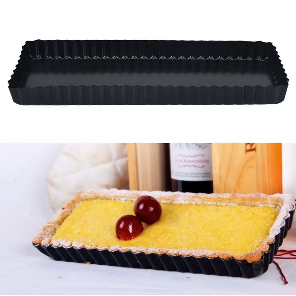 

14 Inch Nonstick Quiche Pie Pan Removable Bottom Tart Pan Rectangular Tart Pan Molds Pie Pizza Tart Kitchen Baking Round Mold