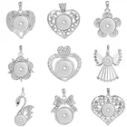 Горячая оснастка кулон белый кристалл кулон ожерелье Подходит 18 мм 20 мм кнопка оснастки ювелирные изделия без цепи