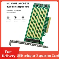 m 2 riser card m 2 nvme to pci e x8 dual disk hard drive ssd adapter expansion card for pcie x8 x16k slot motherboard
