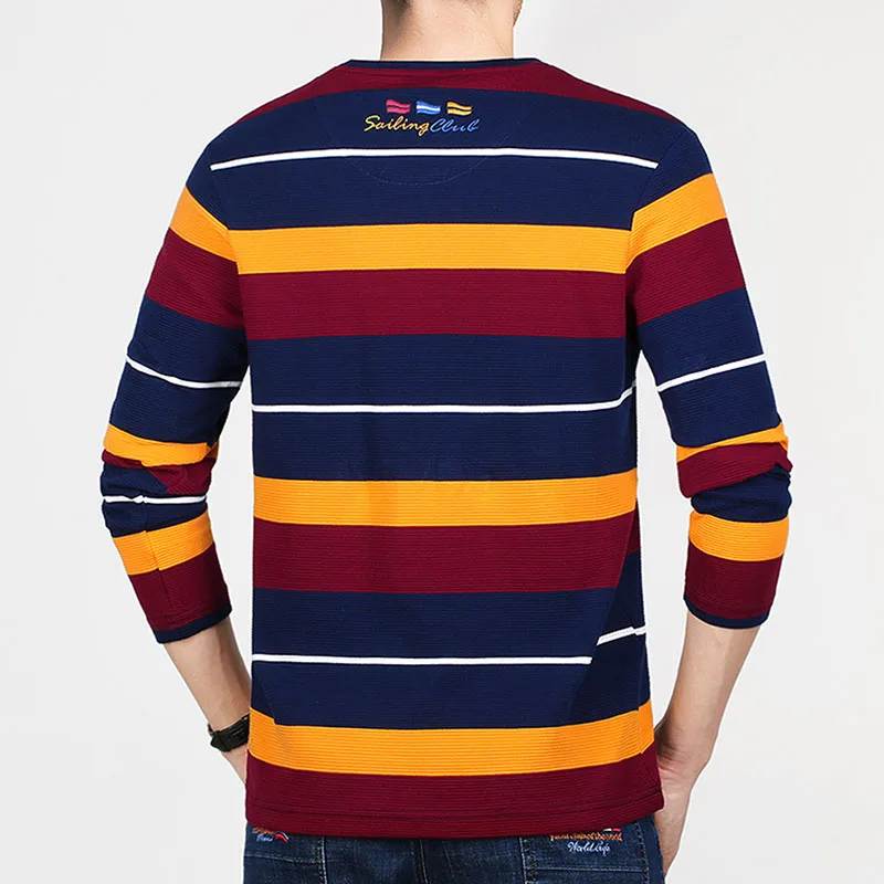 Брюс и Акула длинный рукав для мужчин размера плюс M To3XL 4XL хлопок 95% Модная Повседневная Лучшая мужская рубашка поло с вышивкой в полоску круглый 2351