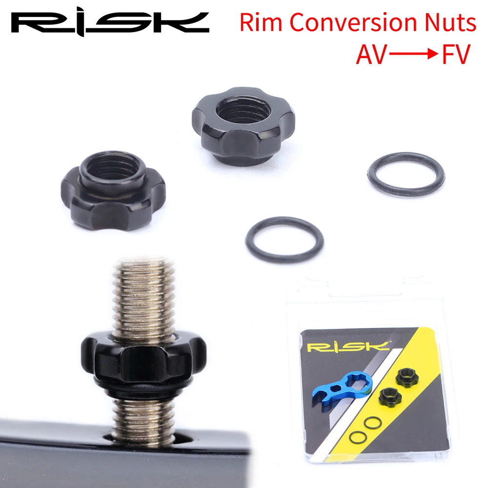 

RISK Rim Converter Bicycle Presta/Schrader Valve Conversion Washer Bike Wheel AV-FV Tube Adapter American Nozzle French Nozzle