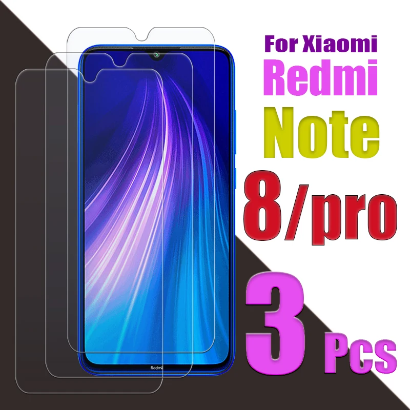 

Защитное стекло для xiaomi redmi note 8 pro note8 8pro notes note8pro, 3 шт., защитная пленка для экрана, закаленное стекло, пленка 9h