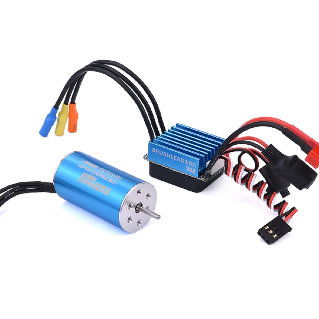 

2445 Brushless Motor & 35A ESC Speed Controller Combo for 1/14 1/16 RC Car Boat - Waterproof
