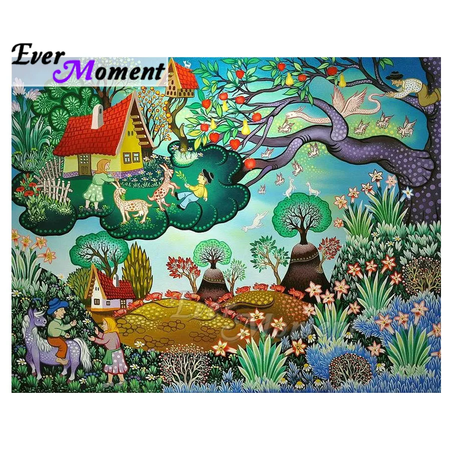 Картина с бриллиантами Ever Moment ручная работа полностью квадратная дрель домик