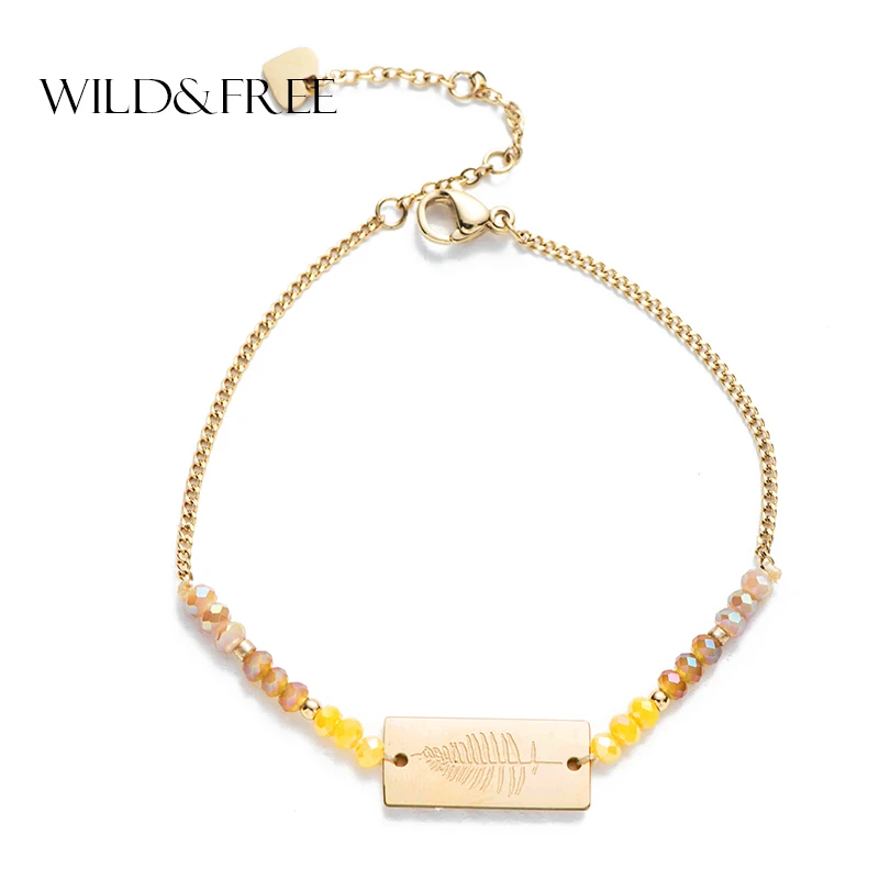 Wild &amp Free новый золотой прямоугольник из нержавеющей стали с геометрическим