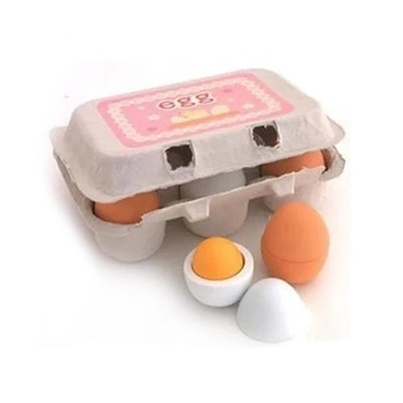 

Kid Pretend Play Toy Set Wooden Eggs Yolk Kitchen Food Children Xmas Gift KidsToys Wooden Toys Preschool Educational Kid Toy