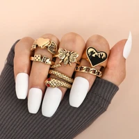 6pcsset new exaggerated snake shaped dice ring fashion ersonalized oil drop butterfly ring for women party jewelry accessories