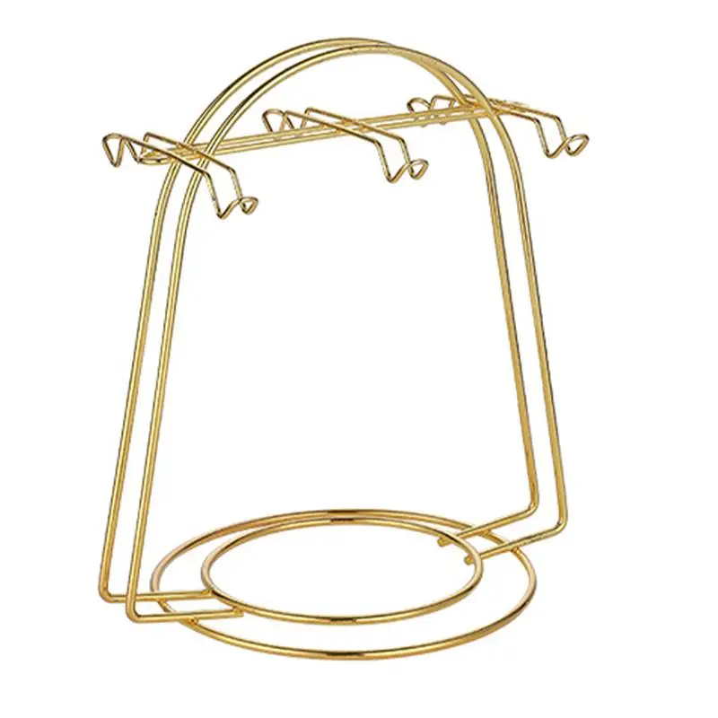 

1 Pc Iron Glass Cup Drying Rack Stand Tabletop Bottle Rack Water Drainer Arched Drain Cup Holder With Base