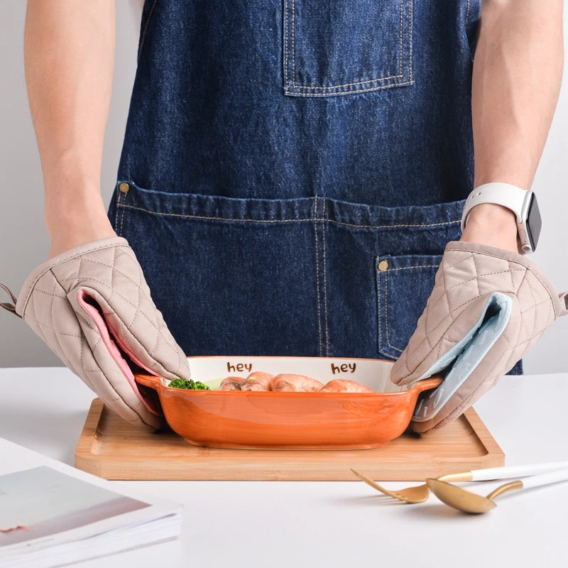 

Kitchen Gloves Insulation Pad Cooking Microwave Gloves Baking BBQ Oven Potholders Oven Mitts Potholder Pad