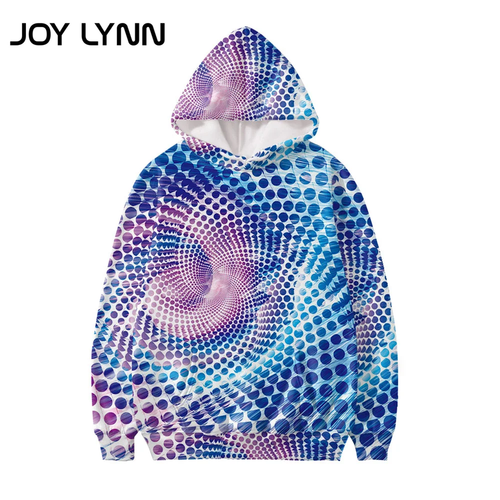 

JOY LYNN Popular 3D Circle Vortex Patterns Long-Sleeve Men's Hoodies With Pocket Oversize Hoodies For Men Pullover Sportswear