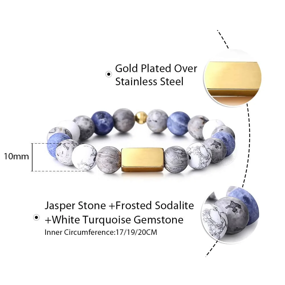 Женские и мужские браслеты 10 мм натуральный камень орлиный глаз Гравировальный ID