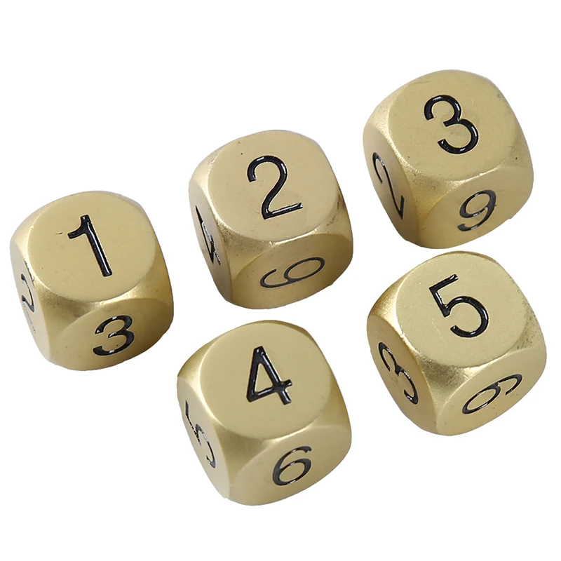 

Set of 5 Aluminum Alloy Six Sided Square Silver Dice with Rectangle Box Recreation Toy for Funny Family Kids Game Accessories