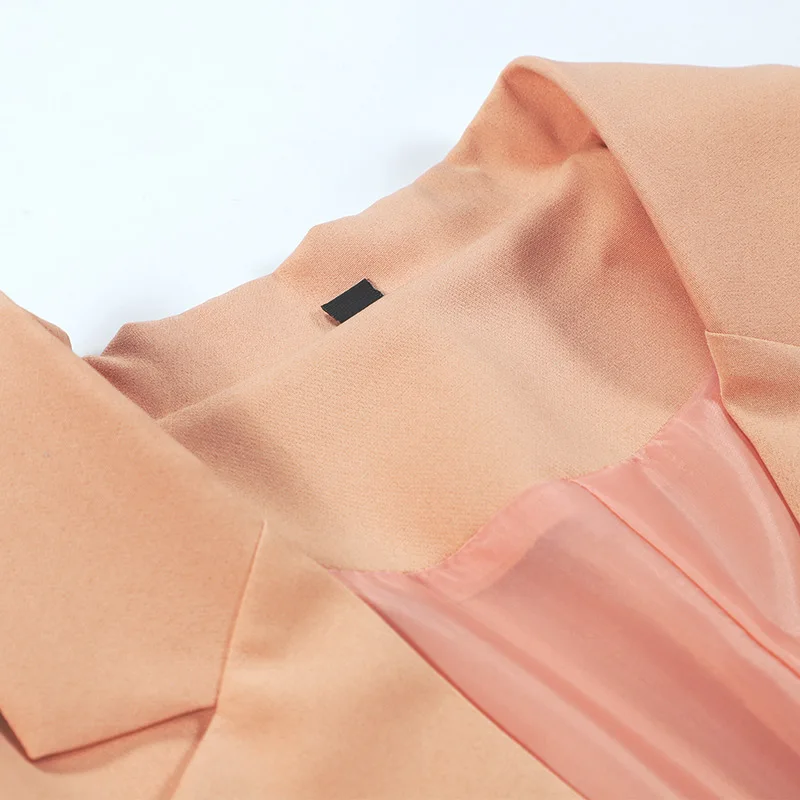 

Office Ladies Blazer Notched Women's Jacket Single Button Formal Workout Female Blazers Khaki 2021 Spring Autumn Pockets Jackets