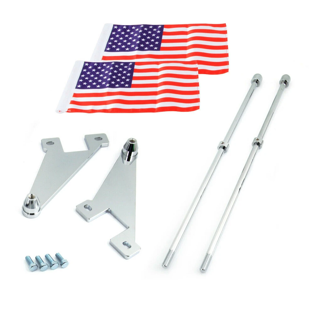 

Brand New Exhaust Pipe Flag Pole w/ America Flag For Harley Touring FLHT FLHR