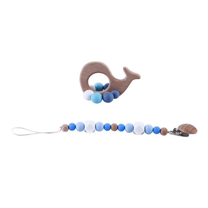 

High Quality Silicone Baby Pacifier Chains Teething Chain Baby Teether Chain Eco-friendly Pacifier Clips Holder