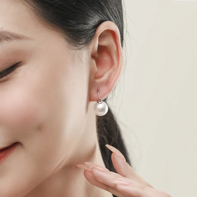 Серьги-подвески женские из серебра 925 пробы с искусственным жемчугом