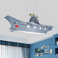 modern aircraft carrier pendant light military theme cartoon lamps for living room bedroom childrens room decor hanging lights