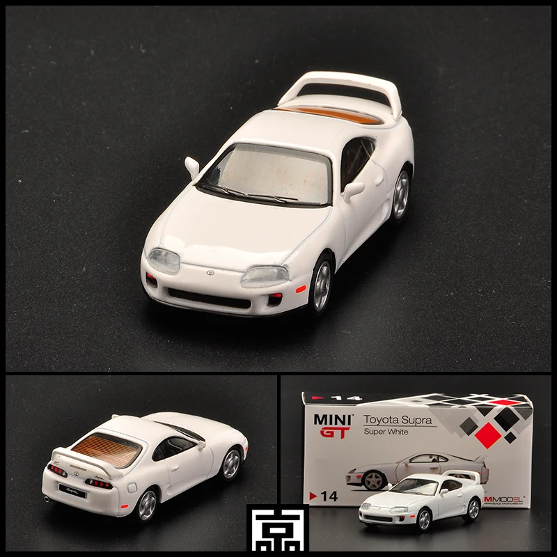 Модель литая автомобиля в масштабе 1:64 Supra JZA80 миниатюрная сцена белый статический
