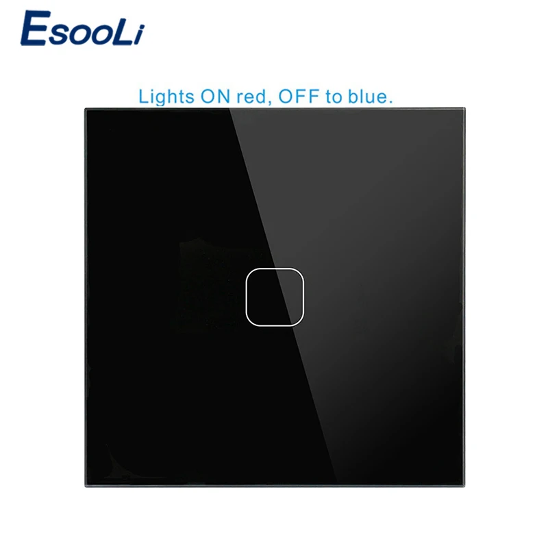 Настенный выключатель Esooli стандарт ЕС/Великобритании сенсорный из хрустального