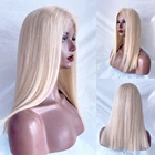 BYMC пепельный блонд #60 шелковые прямые человеческие волосы, полные кружевные парики, прозрачные бразильские волосы Remy без клея с детскими волосами