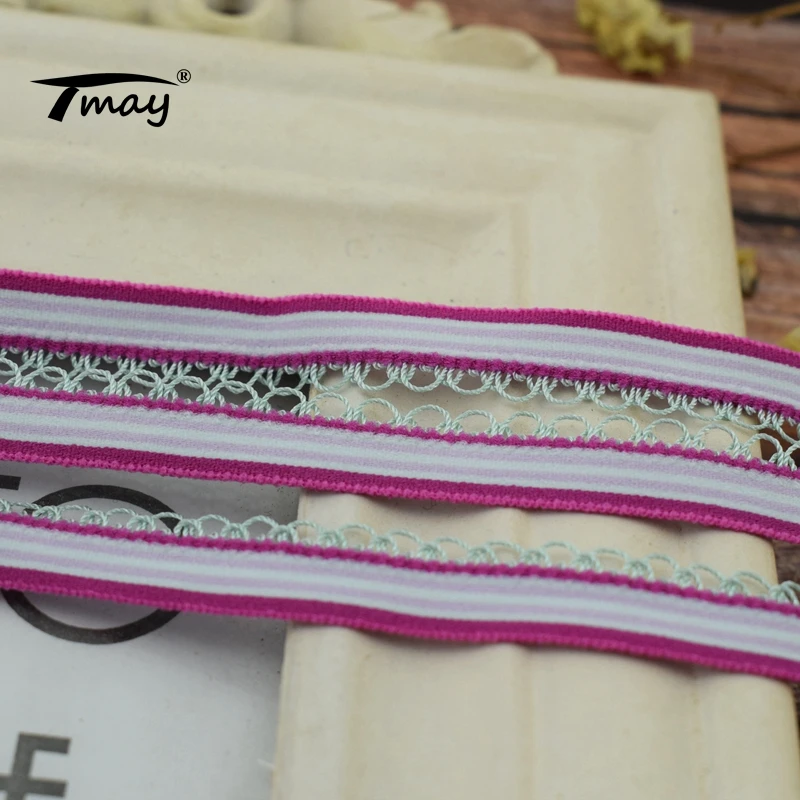 #1752 в полоску кружевное 8 ярдов/партия эластичная кружевная резиновые резинки