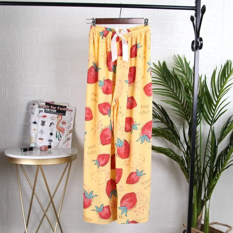 

Spring Summer New Pajamas Print Homewear Cotton Women Long Sleep Pants Soft Nighwear Casual Sleepwear Sleep Bottoms
