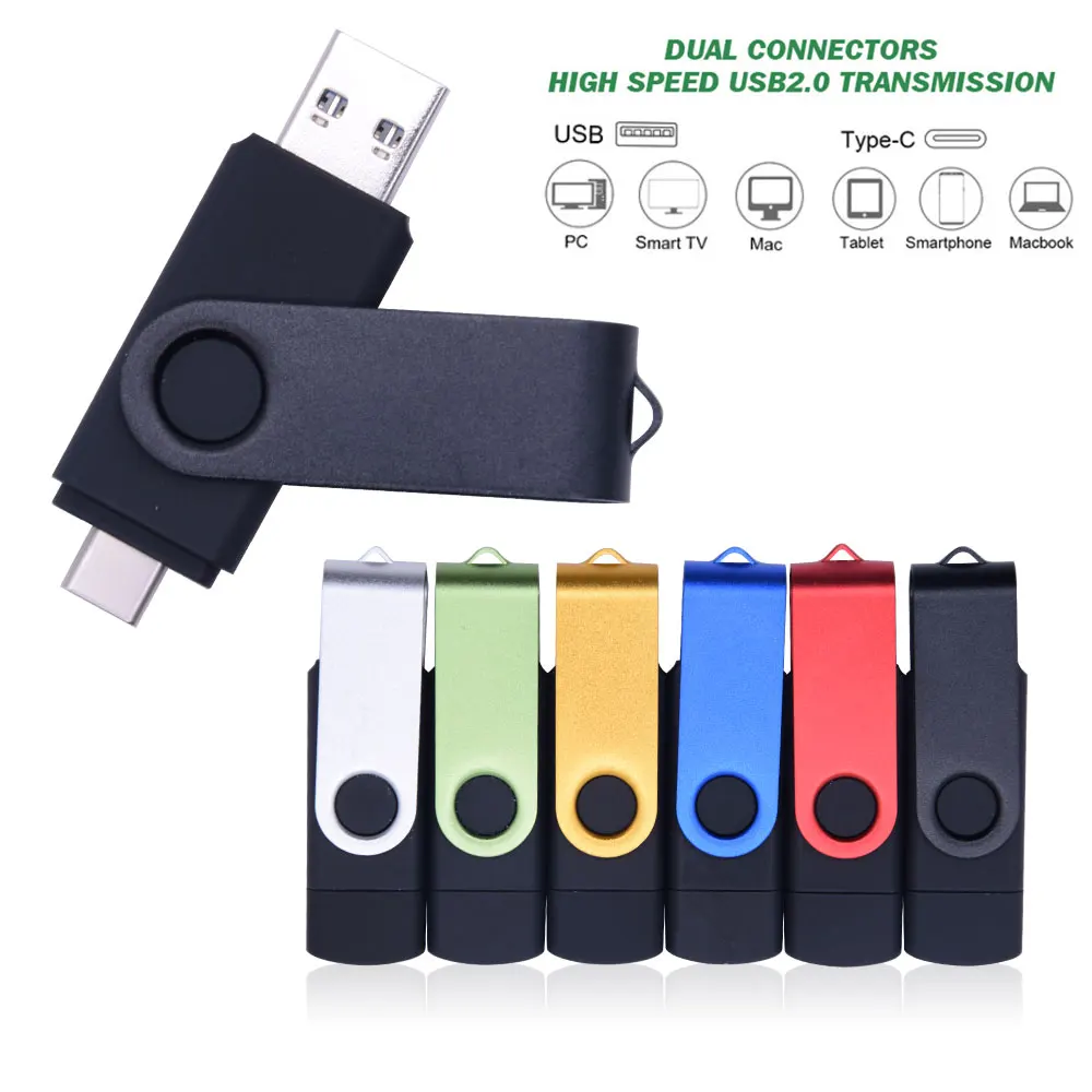 Смарт OTG Type C Флешка 64 Гб Usb флеш накопитель 32 16 Cle 2 0 8 ГБ 4 для телефона карта памяти