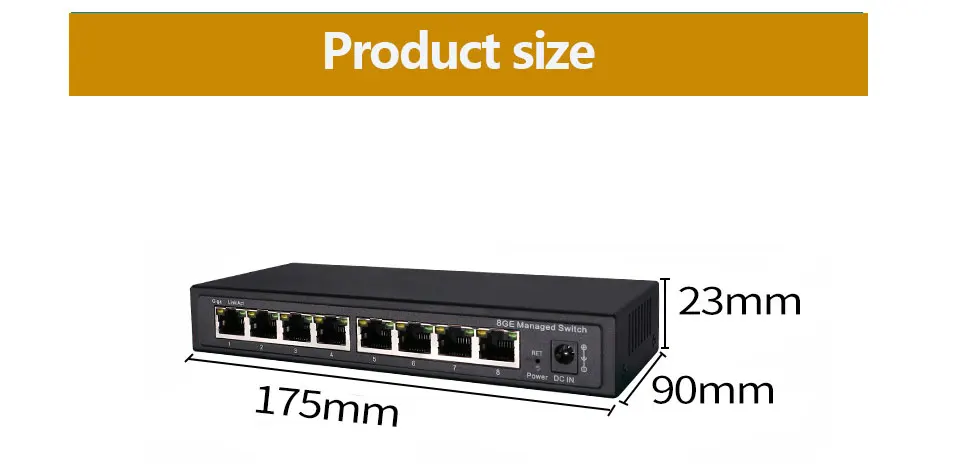 8 Порты и разъёмы гигабитный управляемый коммутатор управляемый Ethernet-коммутатор с 8 Порты и разъёмы 10/100/1000 м VLAN