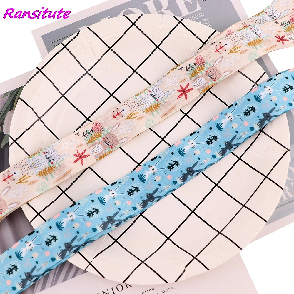 Брелок Ransitute R2138 Kawaii с изображением кролика ремешок для ключей удостоверения