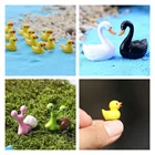1021 шт. маленькая Желтая уткалебедьулитка, сказочный сад, искусственная смола, миниатюрный кукольный домик, украшение для автомобиля