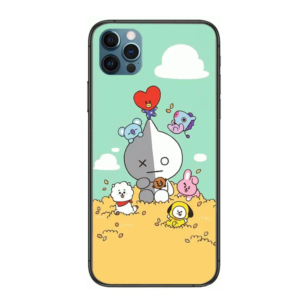 

Luxury Cartoon Cute BT21 Fashion Phone Case cover For OPPO A91 9 83 79 92s 5 F9 A7X Reno2 Realme6pro 5 black tpu cell cover