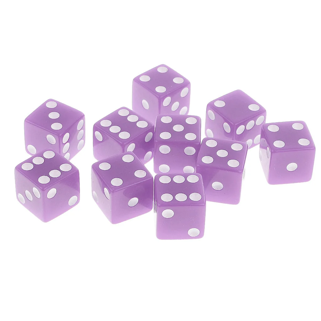 10 шт. шестисторонние игральные кости D6-Многосторонние пластиковые