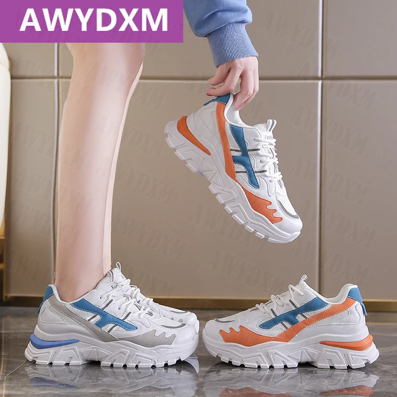 

2021 Women's Sports Shoes Walking Autumn Luxury Flats Shoes Platform New Casual Designer Ankle Running Sneakers Zapatos Mujer