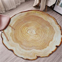 nordic style bedroom floor area rug wood grain annual rings 3d printed chair mat kids play rug round carpet for home living room