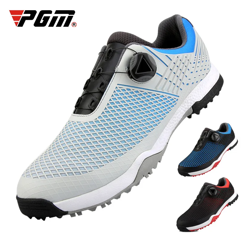 2019 Mens Golf Shoes Waterproof Sports Shoes Rotating Knobs Buckle Golf Sneakers Mens Anti-slip Golf Training Sneakers New
