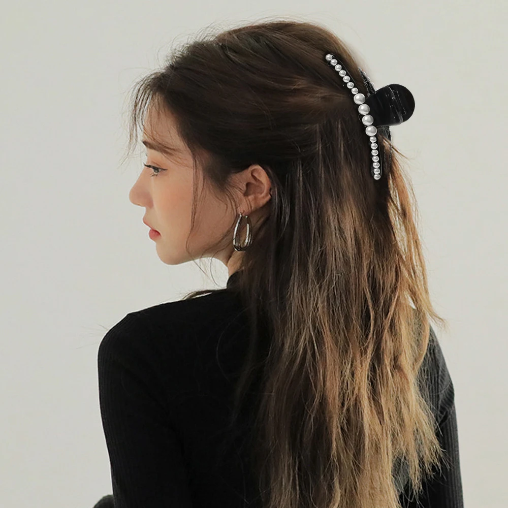 Заколки для волос с милыми жемчужинами женщин и девочек шикарные заколки-крабы