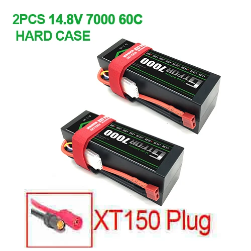 2PCS XT150 Plug DXF Батарея lipo 4S 2s 7,4 v 14,8 V 5200 мА/ч, 7000 mah литий-полимерный Батарея для RC Батарея LiPo 45c 60C для RC Buggy Crawler Monster Truck - Цвет: 2PCS XT150 Plug