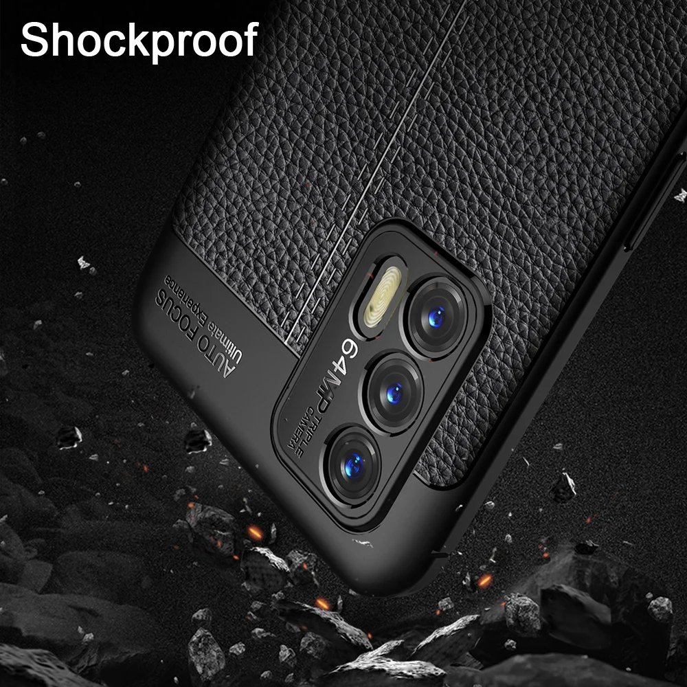 keysion shockproof case for realme gt gt neo leather texture soft silicone phone back cover for oppo realme gt 5g free global shipping