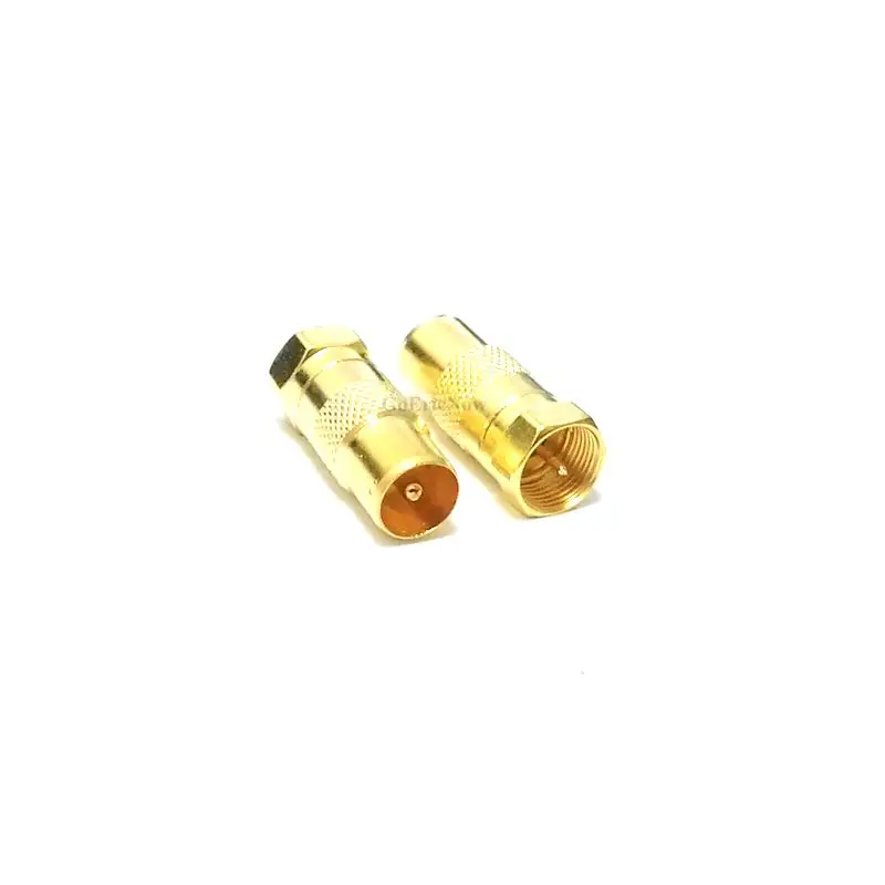 50 pcs RF Coaxial Gold Coax Adapter Connectors TV PAL Male/Female to F Male M/M Plug | Обустройство дома