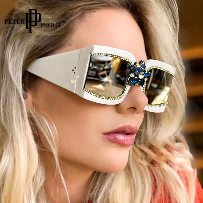 

Солнцезащитные очки женские квадратные, цельные, со стразами, 2020