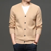 5 colors mens casual solid color sweater cardigan 2021 autumn new thin coat classic style knitting sweater male brand clothes