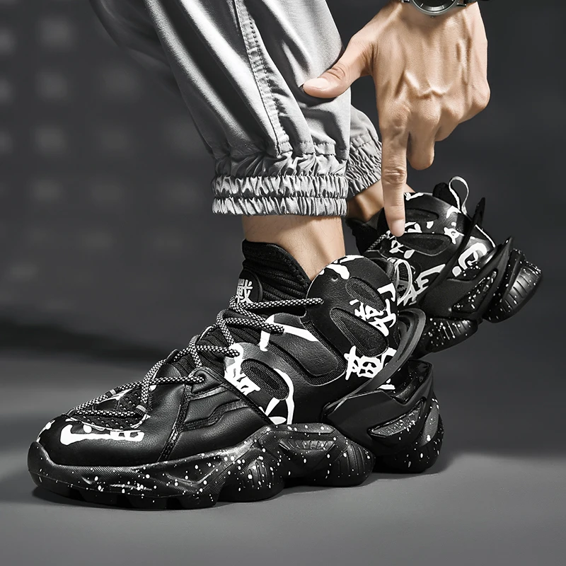 

Chunky Sports Sneakers For Men Running Shoes INS Trendy Cushioning Zapatillas High Quality Street Footwear Outdoor Jogging Shoes