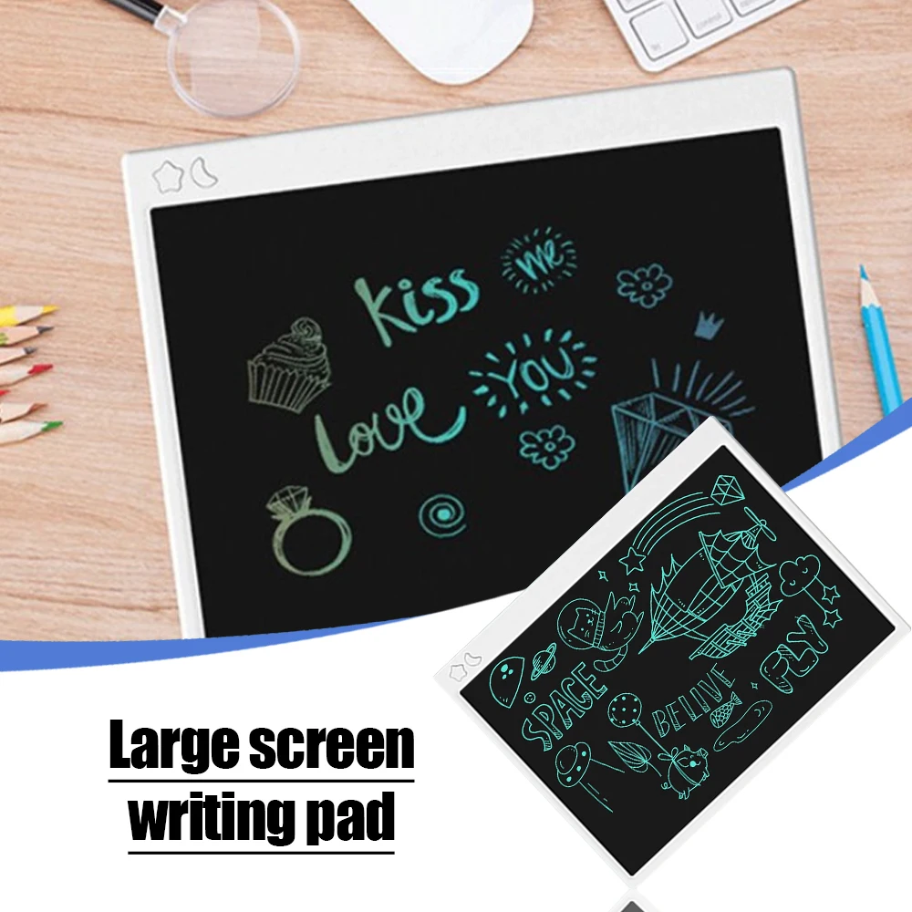 

LCD Writing Tablet Rechargeable One Button Erase 16 Inch Drawing Tablet for Kids Adults Home Office School With Stylus Pen