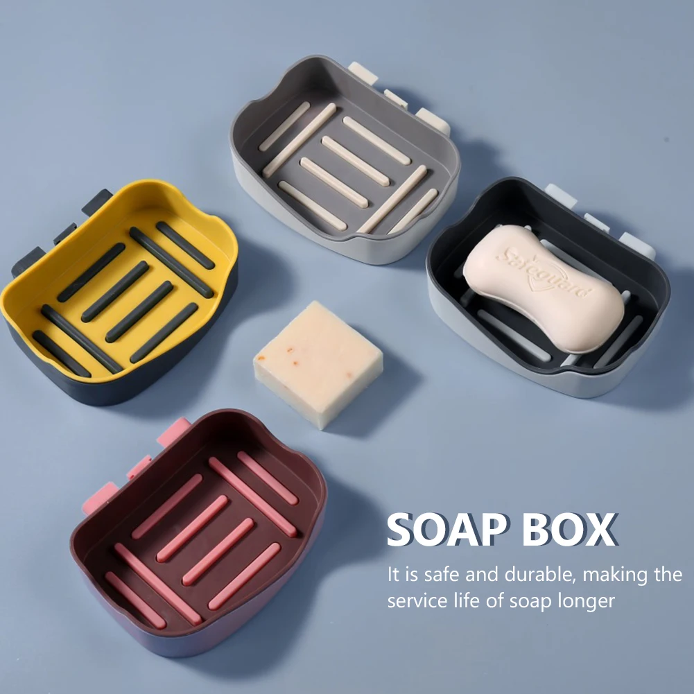 

Soap Rack Wall Mounted Double Layer Soap Holder Soap Sponge Dish Self Adhesive For Bathroom Shower No Drilling