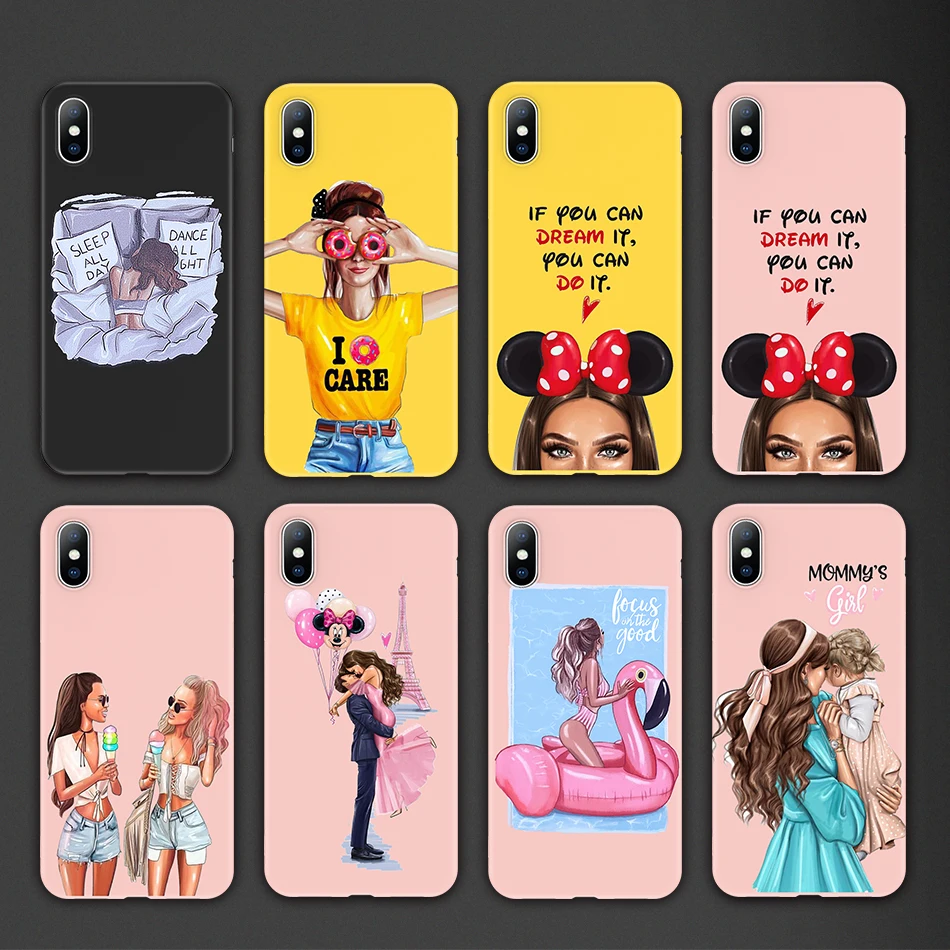 Lovebay для iPhone 6, 6 s, 7, 8 Plus, 11 Pro Max X, XR, XS Max, чехол для телефона с изображением мультяшного жирафа, мягкий ТПУ чехол для королевы, конфет, Парижа, девушки