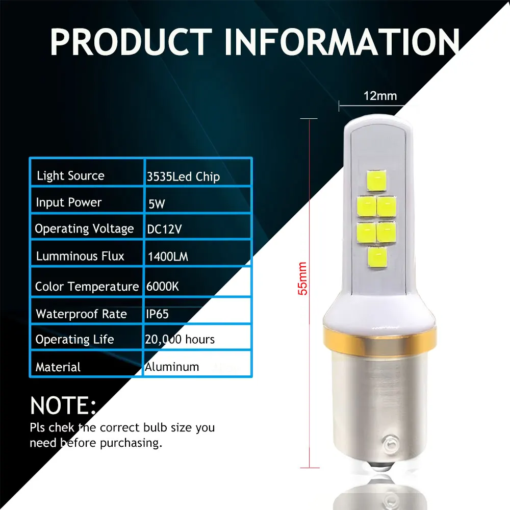 1156 BA15S 1157 BAY15D Автомобильная задняя лампа супер яркая 1200Lm светодиодный ная