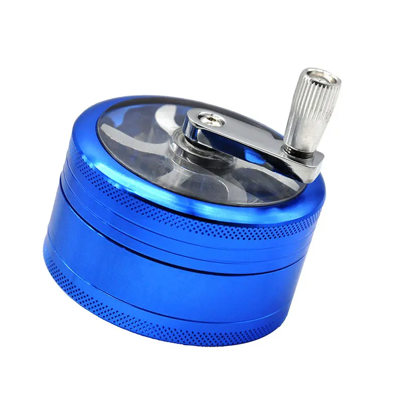 Двухслойная дробилка для курения и табака с ручным приводом оконная